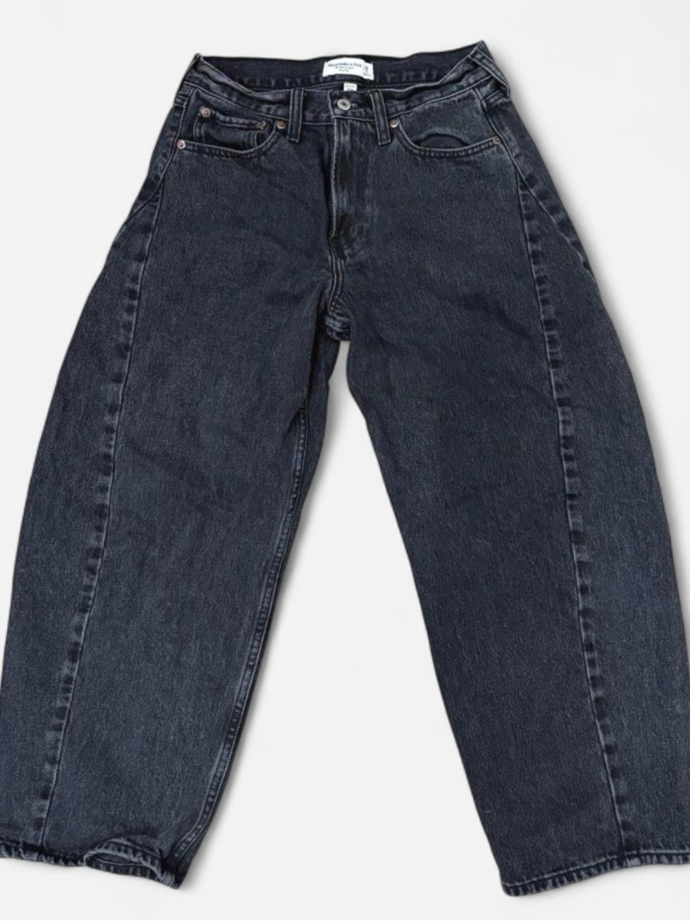 Abercrombie & Fitch Women’s Barrell Dark Wash Black Denim Jeans